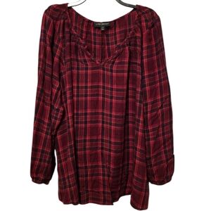 Lane Bryant Plaid Blouse Size 26
